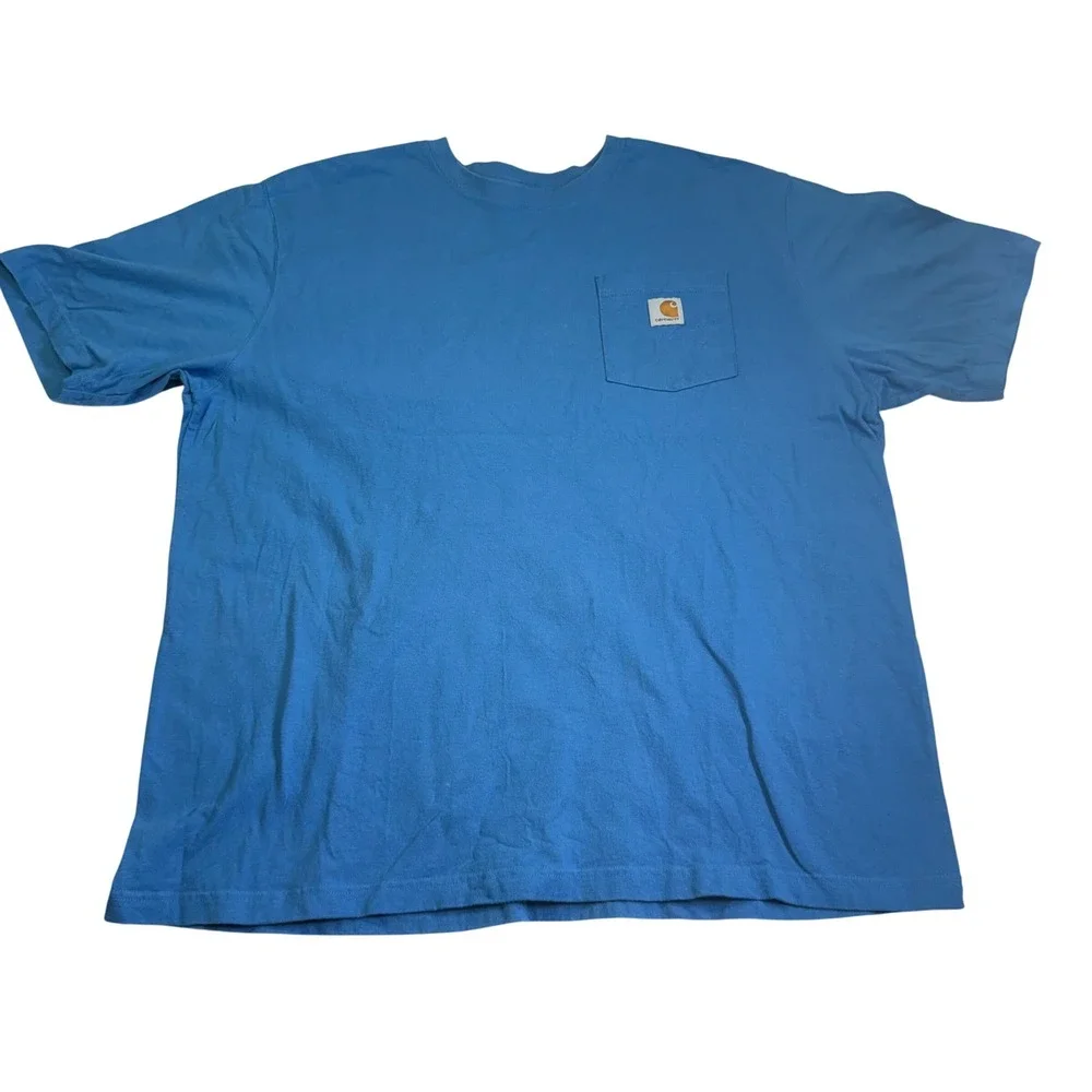Carhartt Pocket T-Shirt Mens XL Blue Excellent Loose Fit K87 Workwear Tee